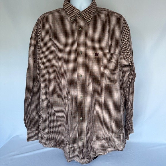 Timberland Other - Timberland Mens Brown Gingham Check Long Sleeve Button Down Shirt XL